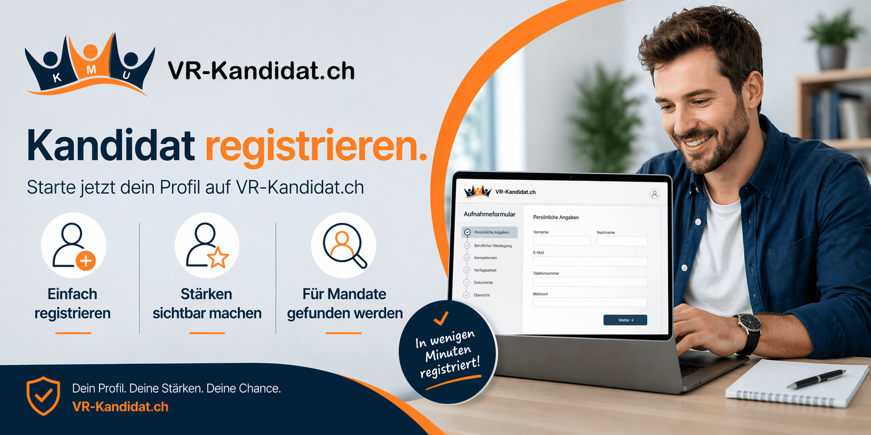 Registrierung als Kandidat auf VR-Kandidat.ch